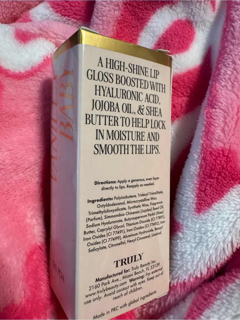 Truly Hydrating Lip Gloss Vanilla Baby New Sealed